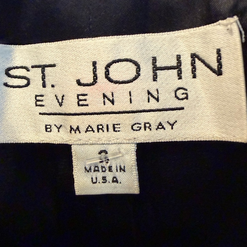 St. John Black Satin BUSTIER CORSET Top US 0- 2 - Picture 3 of 12